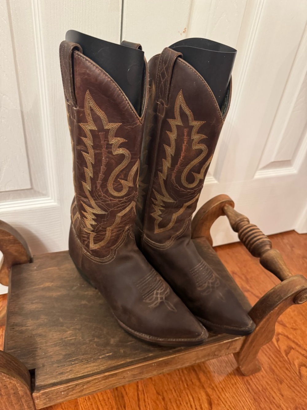 Justin Chocolate Brown Leather Western Boots, Style L4968, Sz 6.5